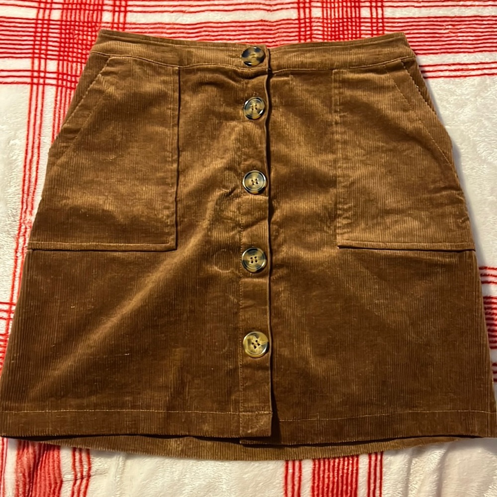 Brown corduroy skirt size small